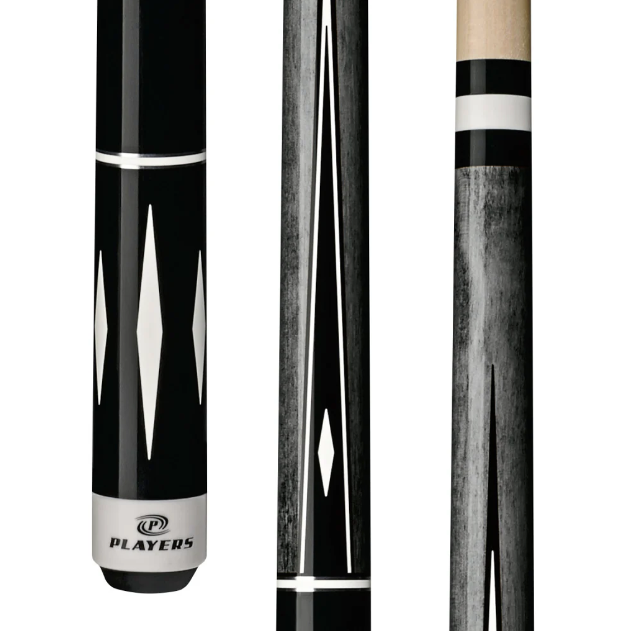Players Grey & White Diamond Wrapless Pool Cue