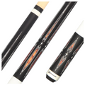 Players Matte Black Pool Cue with Thuya & Snakewood Points